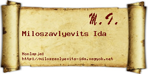 Miloszavlyevits Ida névjegykártya