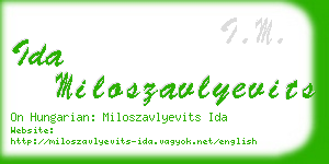 ida miloszavlyevits business card